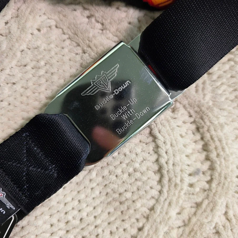 Buckle-Down Marvel Iron Man Seatbelt Belt Black Men Adjustable 32-52